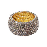 Designer 925 Silver Gold Plated Diamond Band Ring