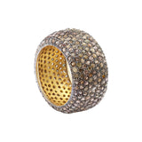 Designer 925 Silver Gold Plated Diamond Band Ring