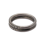 Black Rhodium 925 Sterling Silver Diamond Gold Plated Band Ring