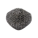 Black Rhodium 925 Silver Black Diamond Designer Band Ring