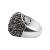 Black Rhodium 925 Silver Black Diamond Designer Band Ring