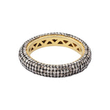 Diamond 925 Sterling Silver Gold Plated Band Ring