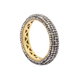 Diamond 925 Sterling Silver Gold Plated Band Ring