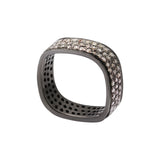 Black Rhodium Real Diamond 925 Sterling Silver Designer Band Ring