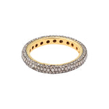 925 Sterling Silver Diamond Band Gold Plated Ring