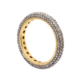 925 Sterling Silver Diamond Band Gold Plated Ring