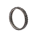 Black Diamond Band 925 Sterling Silver Ring