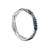 Designer Blue Diamond 925 Sterling Silver Ring