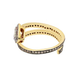 Adjustable 925 Sterling Silver Polki Diamond Gold Plated Handmade Ring