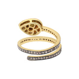 Adjustable 925 Sterling Silver Polki Diamond Gold Plated Handmade Ring