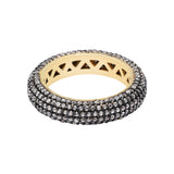 Cubic Zircon 925 Sterling Silver Gold Plated Band Ring For Womens