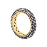 Cubic Zircon 925 Sterling Silver Gold Plated Band Ring For Womens