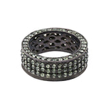 Natural Green Sapphire Gemstone 925 Sterling Silver Band ring