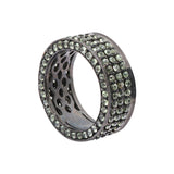 Natural Green Sapphire Gemstone 925 Sterling Silver Band ring