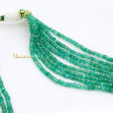 Buy Beads Strand Natural Emerald Round Faceted Gemstone Thread Necklace Wholesale