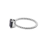 Twisted Gemstone Black Spinel 925 Sterling Silver Ring