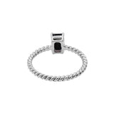 Twisted Gemstone Black Spinel 925 Sterling Silver Ring