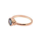 London Blue Topaz 925 Sterling Silver Round Rose Gold Plated Ring