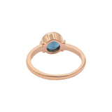 London Blue Topaz 925 Sterling Silver Round Rose Gold Plated Ring