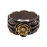 Natural Flower Leaf Shaped Diamond Ring 925 Sterling Silver Ring