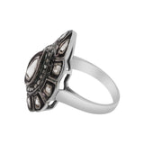 Designer Polki Diamond 925 Sterling Silver Pear Shaped Ring