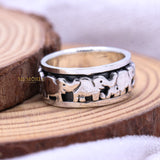 925 Sterling Silver Elephant Spinner Ring