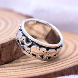 925 Sterling Silver Elephant Spinner Ring