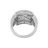 Designer Blue Sapphire Gemstone and Diamond 925 Sterling Silver Cocktail Band Ring