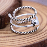 Unique 925 Sterling Silver Adjustable Ring