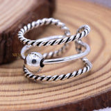 Unique 925 Sterling Silver Adjustable Ring