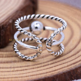 Unique 925 Sterling Silver Adjustable Ring