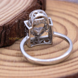 925 Sterling Silver Zircon Heart Lock Ring