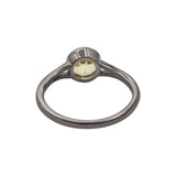 Natural Lemon Topaz Gemstone 925 Sterling Silver Black Rhodium Plated Ring