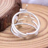 925 Sterling Silver Star Moon Ring