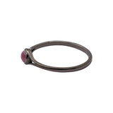 925 Sterling Silver Natural Ruby Gemstone Black Rhodium Plated Round Shaped Ring
