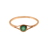 925 Sterling Silver Emerald Round Cut Gemstone Rose Gold Plated Ring