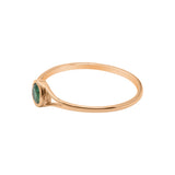 925 Sterling Silver Emerald Round Cut Gemstone Rose Gold Plated Ring