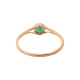 925 Sterling Silver Emerald Round Cut Gemstone Rose Gold Plated Ring