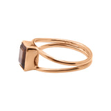 925 Sterling Silver Smokey Quartz Gemstone Rose Gold Plated Ring