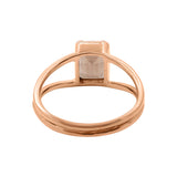 925 Sterling Silver Smokey Quartz Gemstone Rose Gold Plated Ring