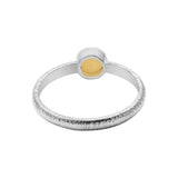 Natural Peach Moonstone 925 Sterling Silver Texture Ring