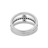 Natural Ruby Gemstone and Black Diamond 925 Sterling Silver Ring