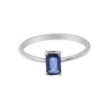 Natural Blue Sapphire Gemstone 925 Sterling Silver Ring