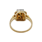Natural Polki Diamond 925 Sterling Silver and Gold Ring