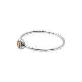 Natural Citrine Round Cut Gemstone 925 Sterling Silver Ring
