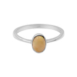 Natural Oval Shaped Opal Gemstone 925 Sterling Silver Ring