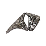 Diamond Double 925 Sterling Silver Black Rhodium Ring