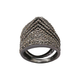 Diamond Double 925 Sterling Silver Black Rhodium Ring