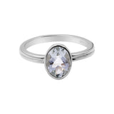 Natural White Topaz Gemstone 925 Sterling Silver Ring
