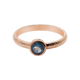 925 Sterling Silver Natural Apatite Gemstone Rose Gold Plated Texture Ring